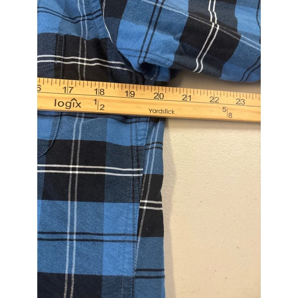 J.Crew Men's Medium Blue Plaid Cotton Button Down‎ Oxford Long Sleeve Shirt